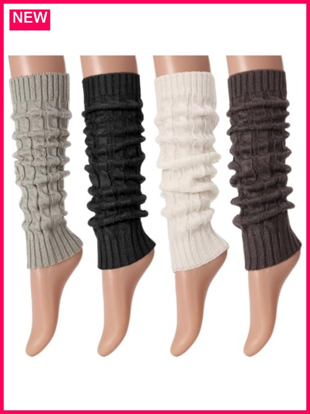 Knee High Cable Knit Leg Warmers for Women | 80s Winter Yoga Dance Accessory